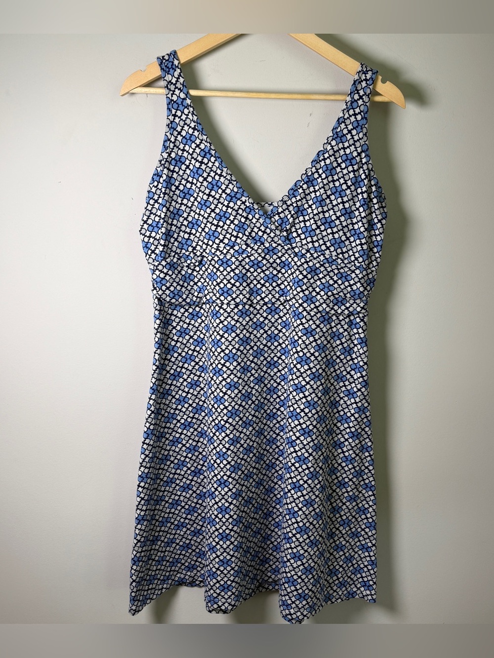 Patagonia Organic Cotton Sundress | Women’s XL | Blue Geo Print | Fit & Flare